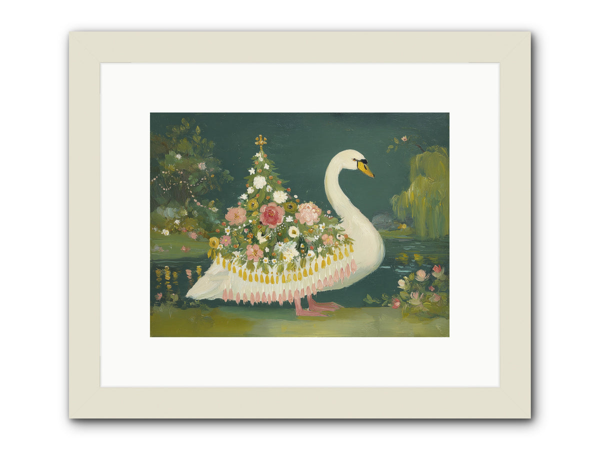 Through Glittering Waters -- Framed Print - White 12x9