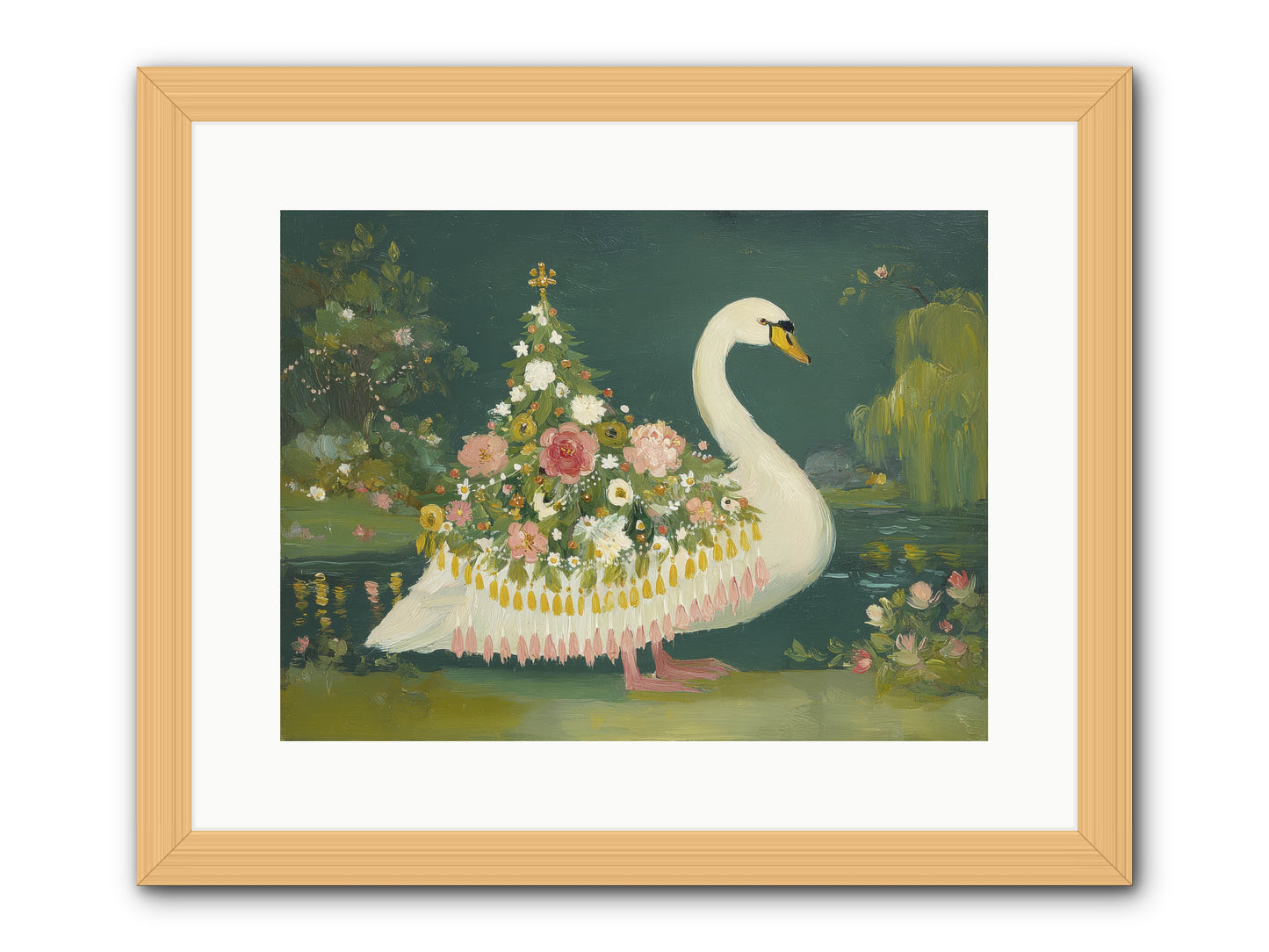 Through Glittering Waters -- Framed Print - Natural 16x12
