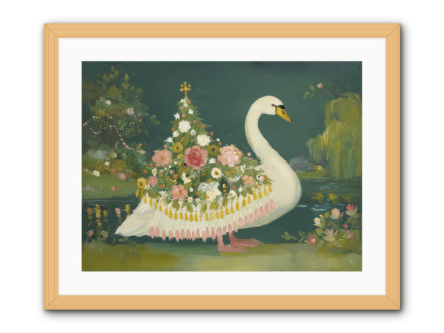 Through Glittering Waters -- Framed Print - Natural 24x18