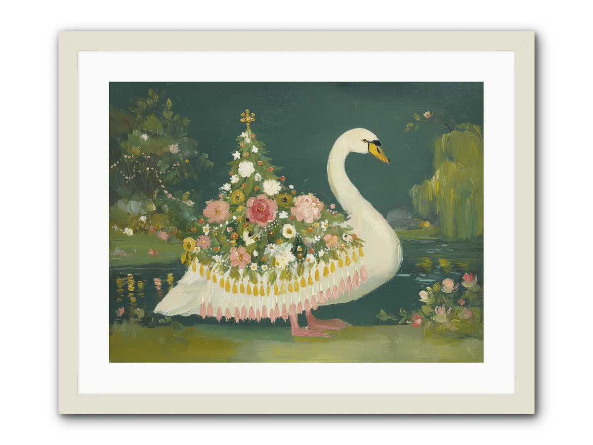 Through Glittering Waters -- Framed Print - White 24x18