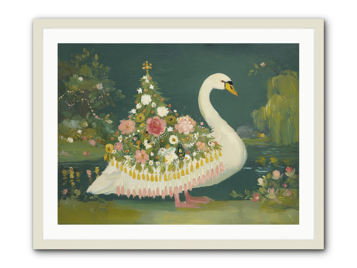 Through Glittering Waters -- Framed Print - White 32x24