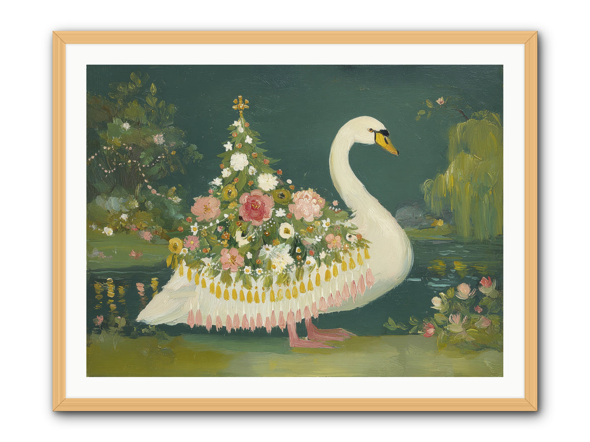 Through Glittering Waters -- Framed Print - Natural 40x30