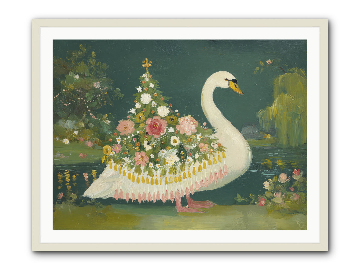 Through Glittering Waters -- Framed Print - White 40x30