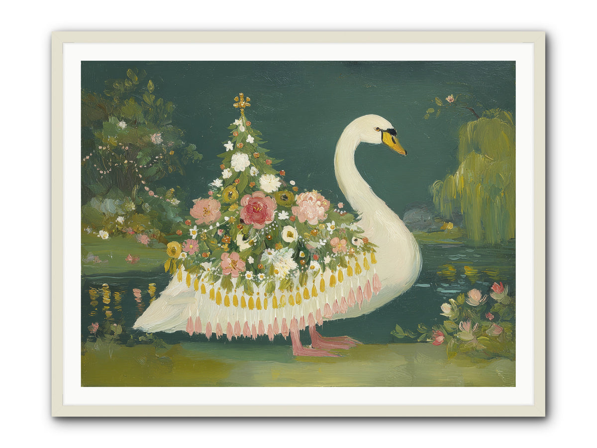 Through Glittering Waters -- Framed Print - White 48x36
