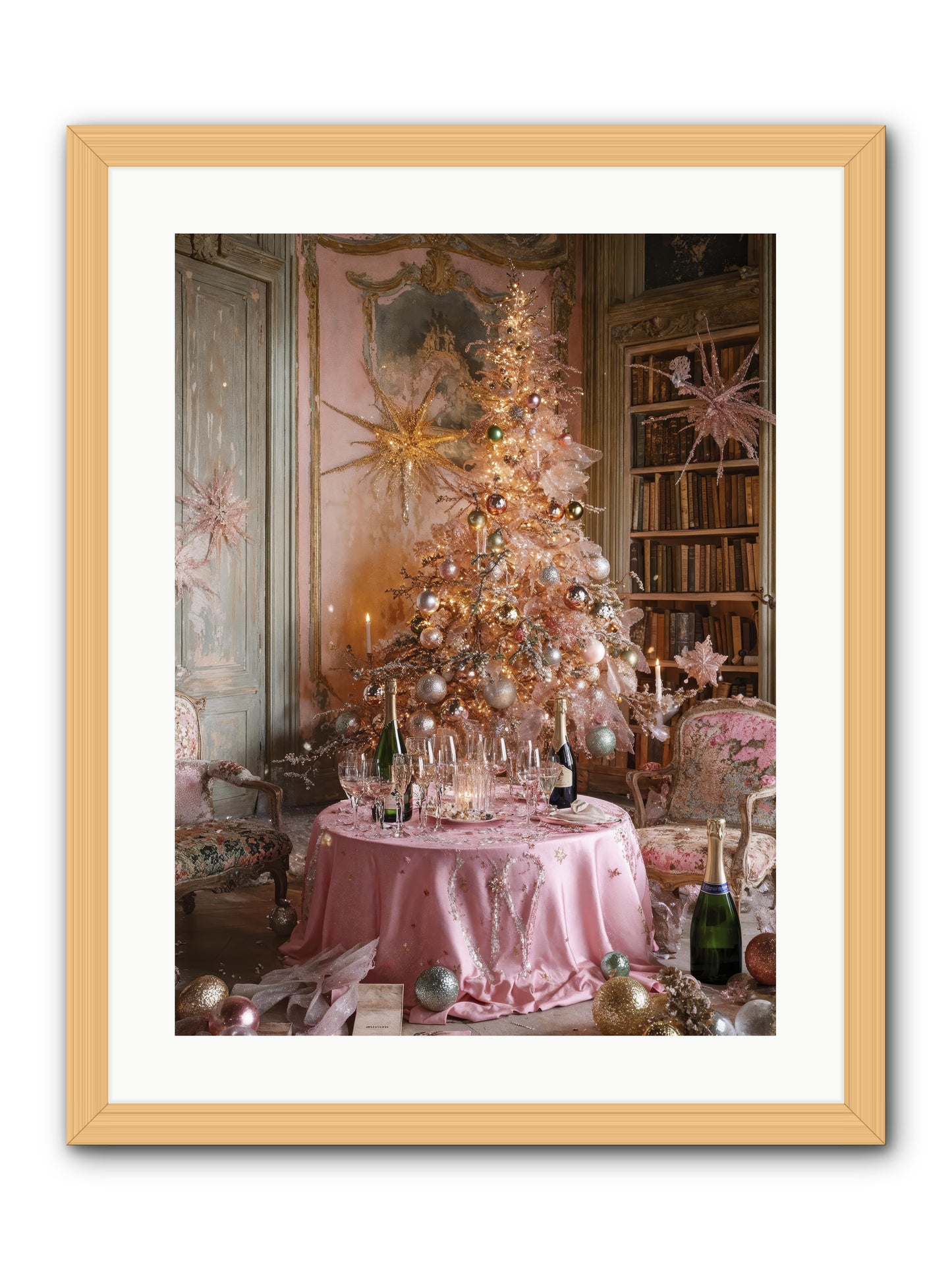 Through The Snowglobe -- Framed Print - Natural 18x24