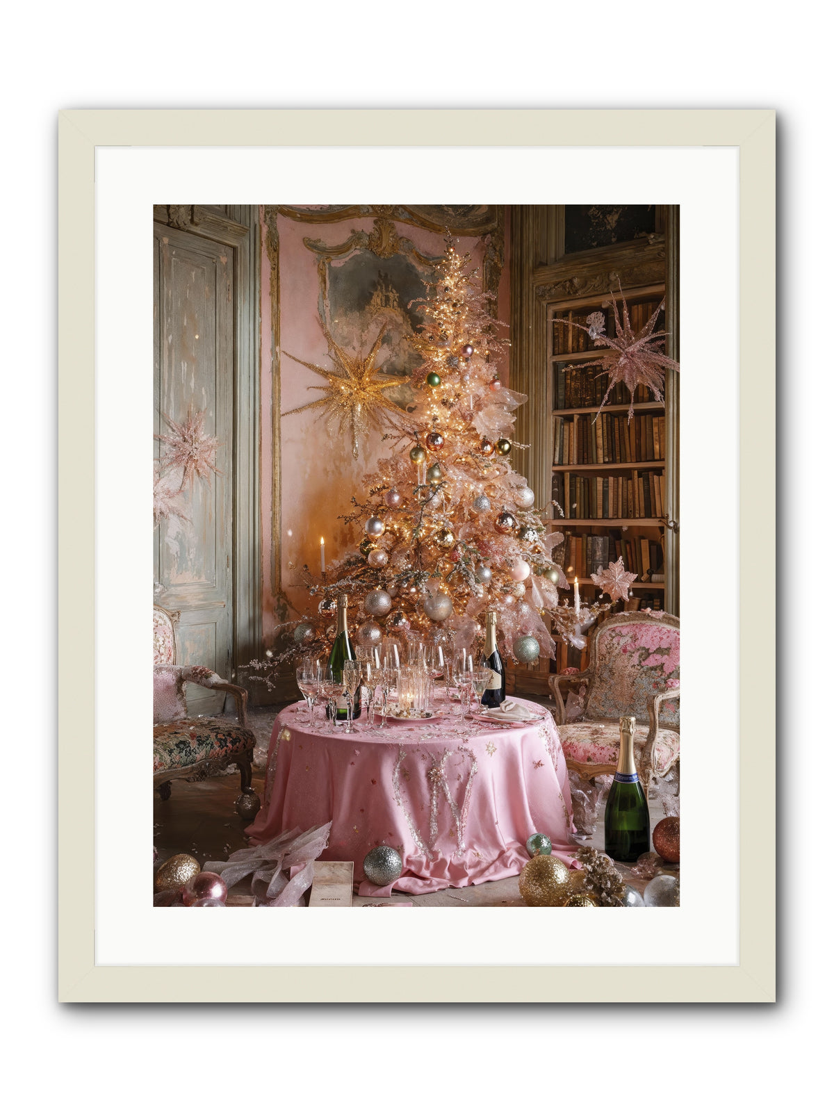 Through The Snowglobe -- Framed Print - White 18x24