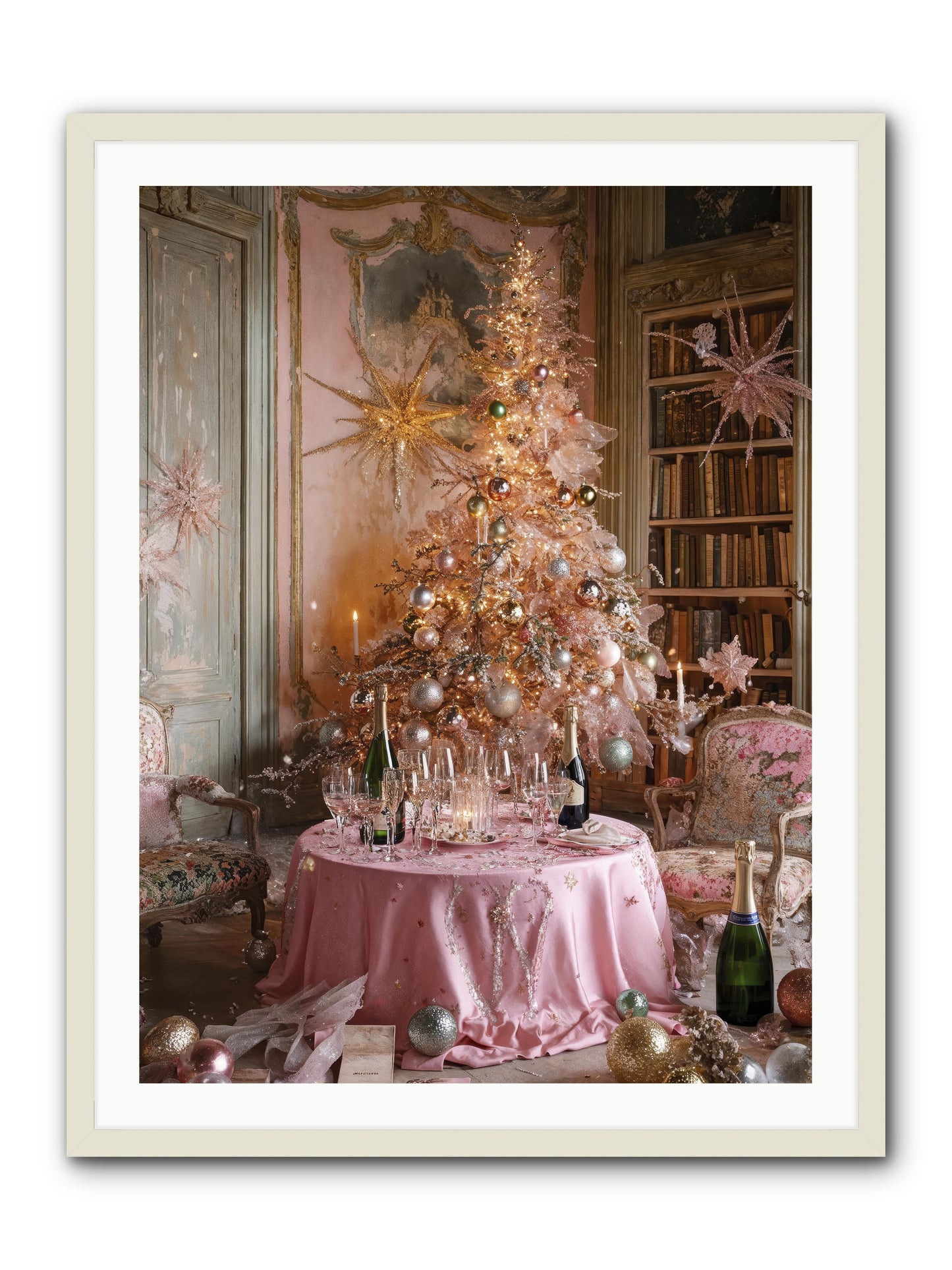 Through The Snowglobe -- Framed Print - White 30x40