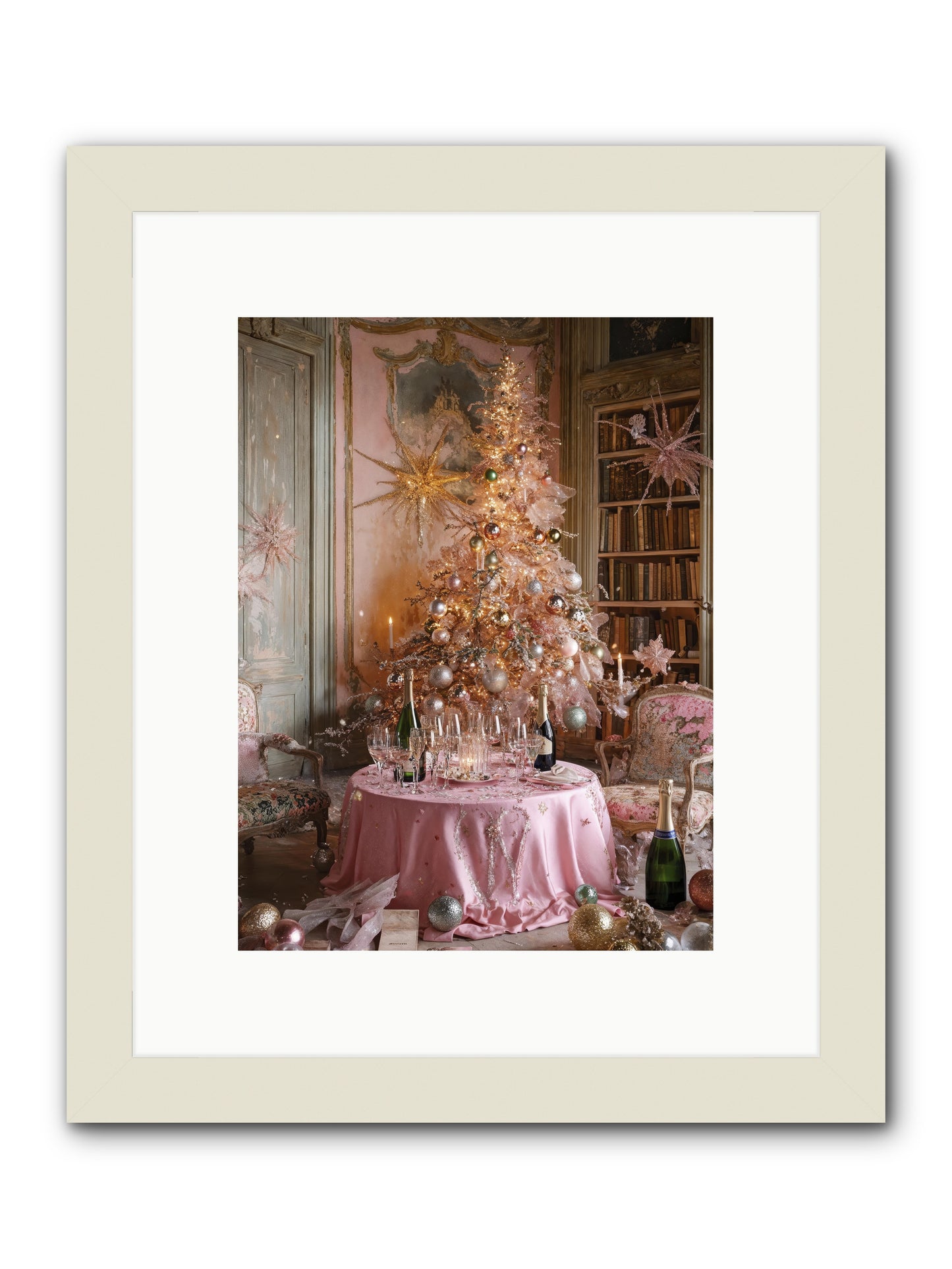 Through The Snowglobe -- Framed Print - White 9x12