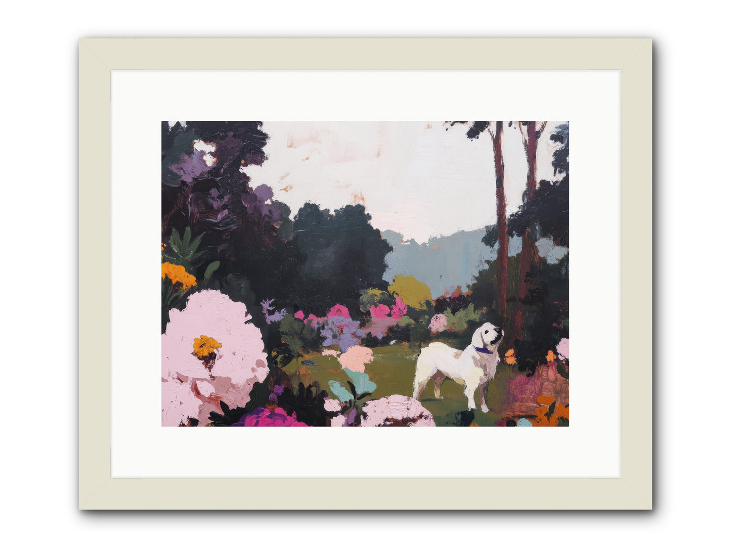 Through the Trees -- Framed Print - White 16x12