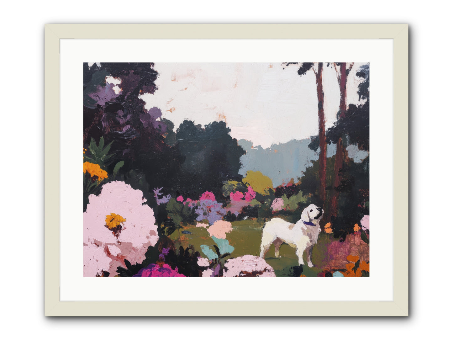 Through the Trees -- Framed Print - White 24x18