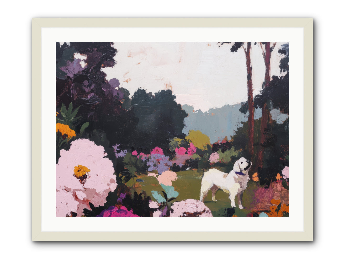 Through the Trees -- Framed Print - White 32x24