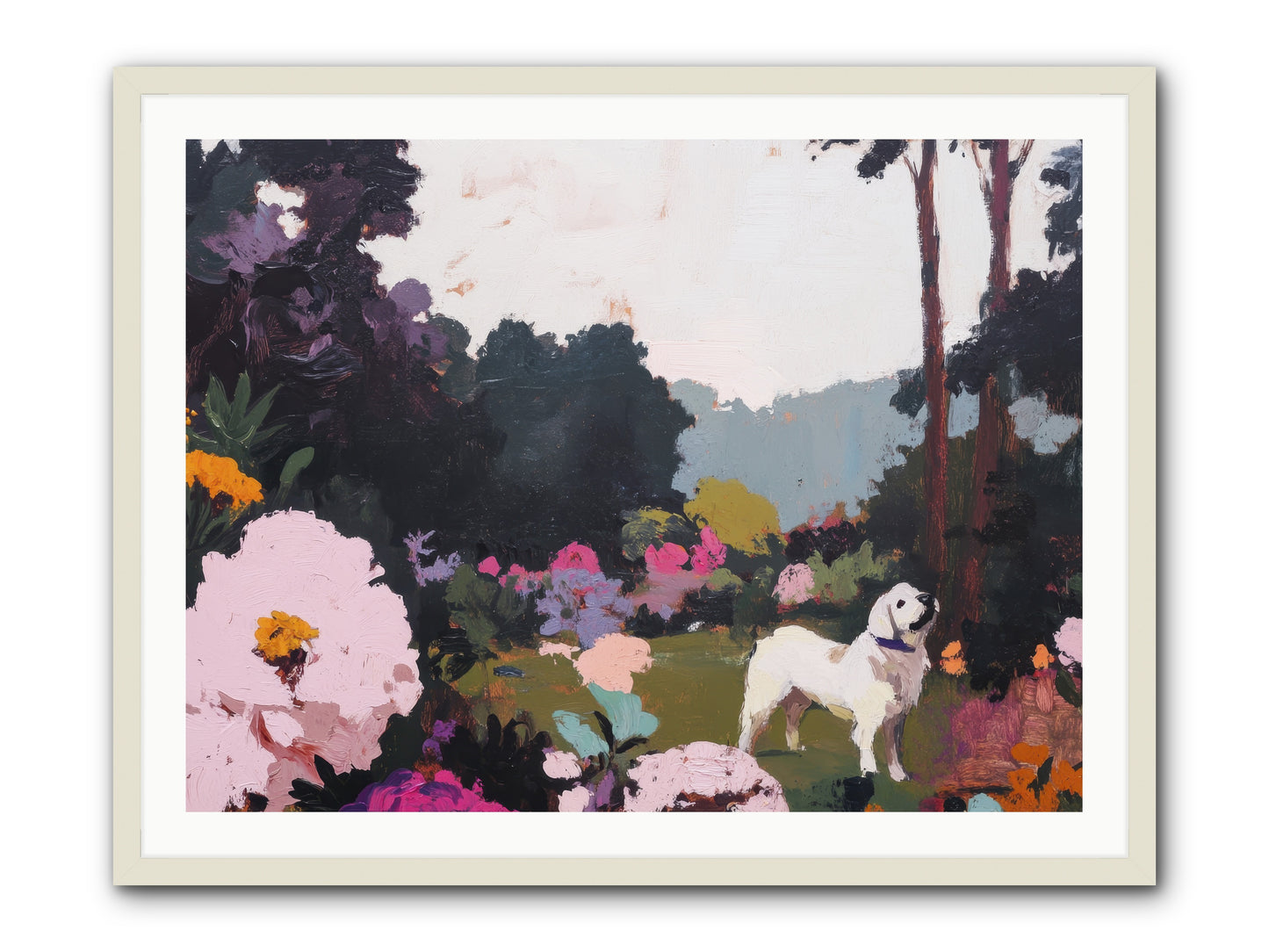 Through the Trees -- Framed Print - White 40x30