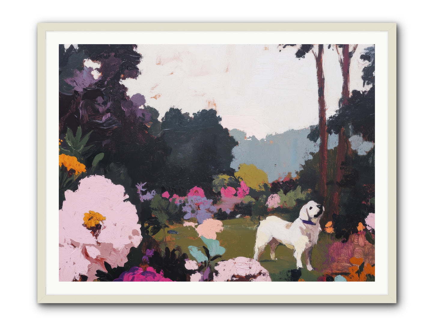 Through the Trees -- Framed Print - White 48x36