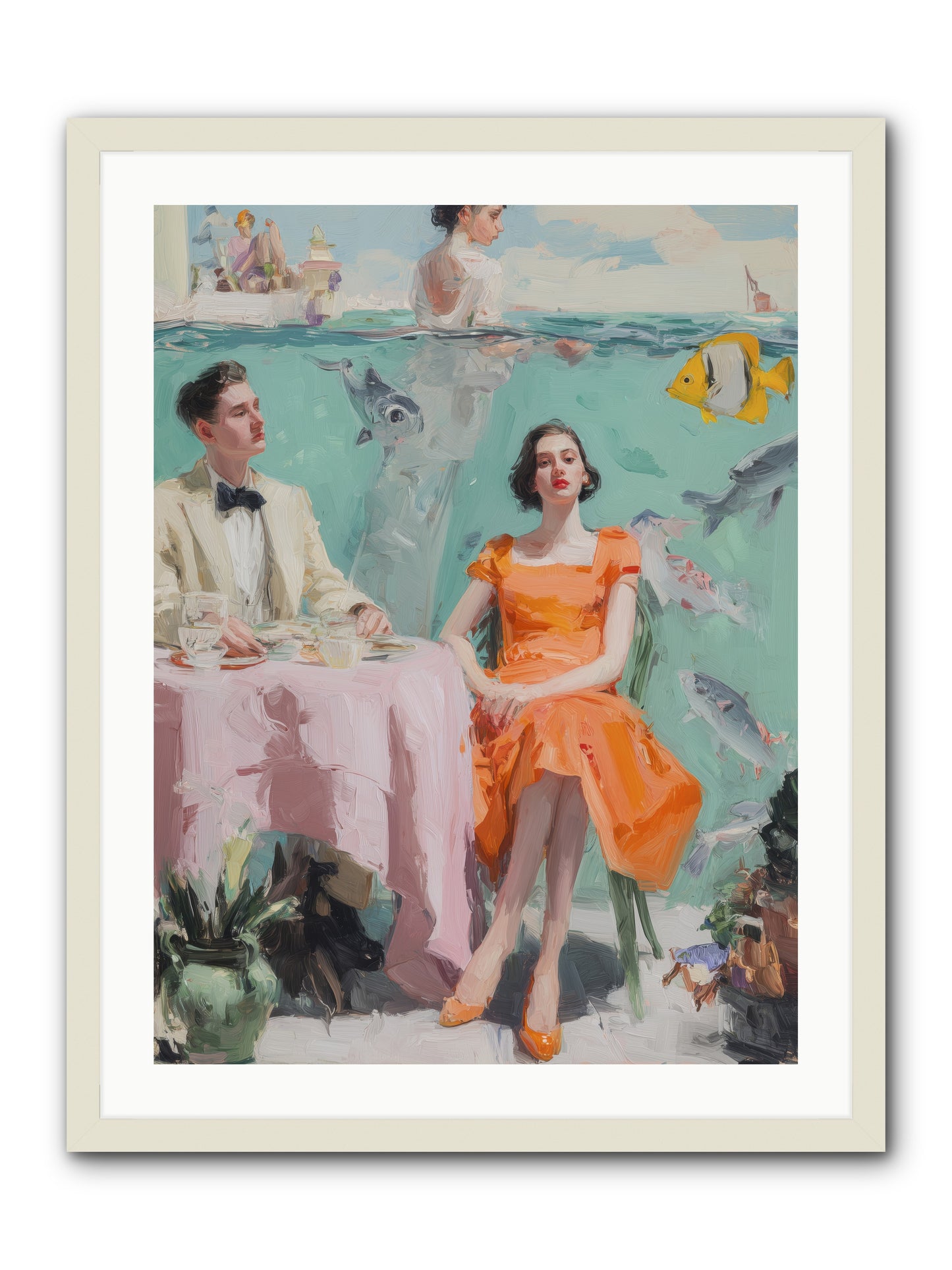 Tidal Cocktails -- Framed Print - White 24x32