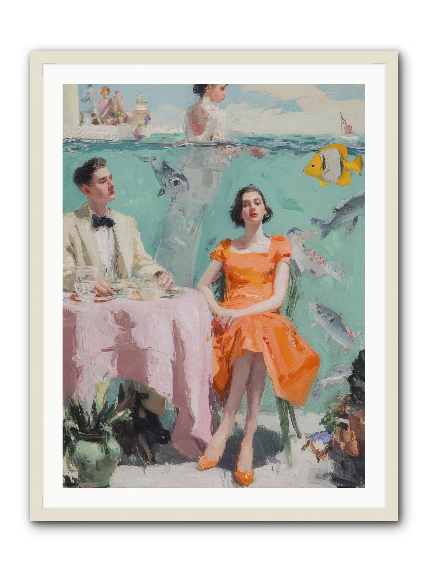 Tidal Cocktails -- Framed Print - White 30x40