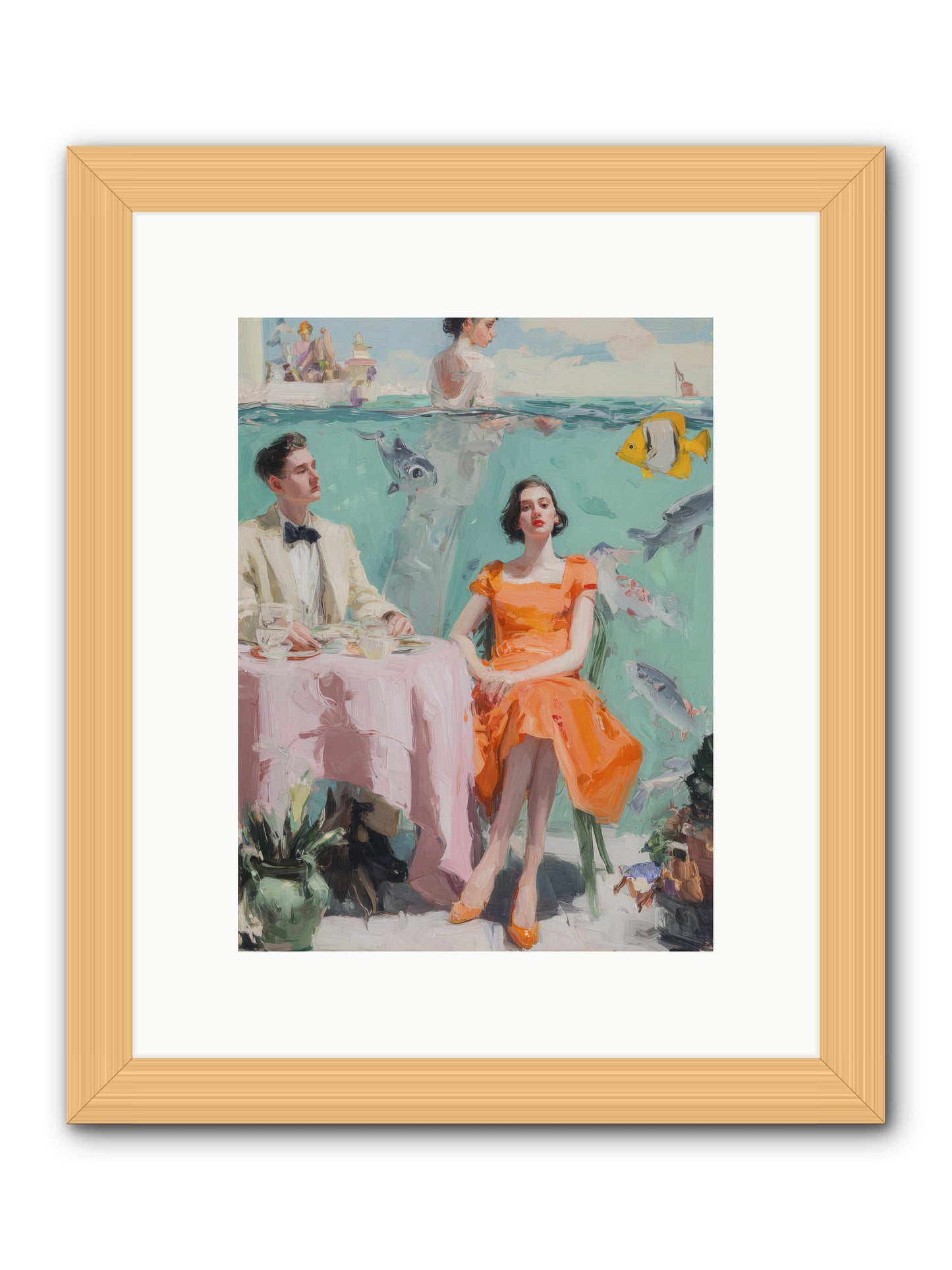 Tidal Cocktails -- Framed Print - Natural 9x12