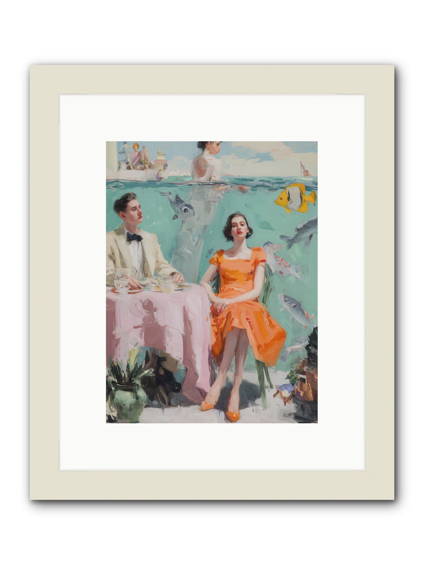 Tidal Cocktails -- Framed Print - White 9x12