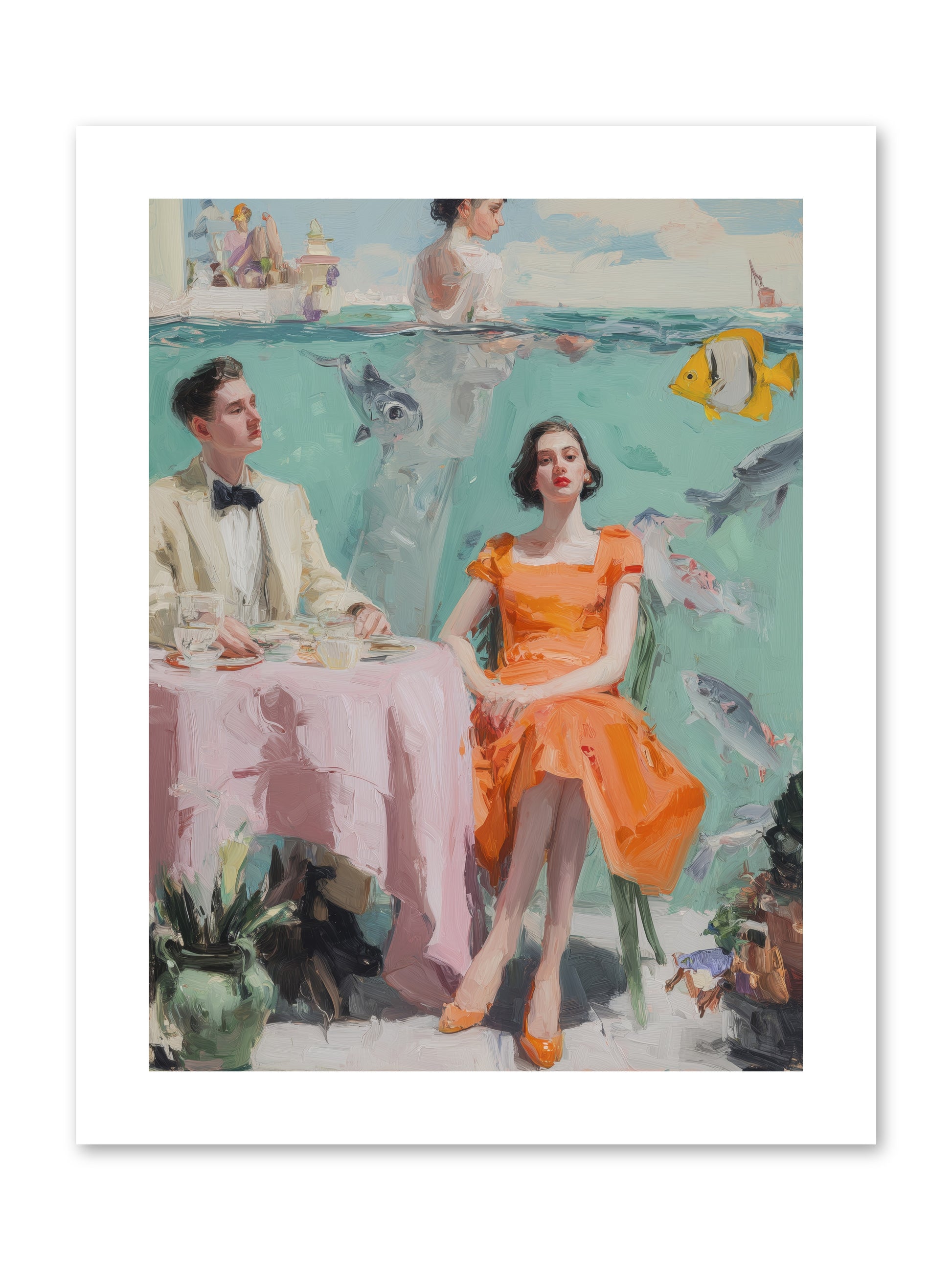 Tidal Cocktails -- Paper Print 9x12