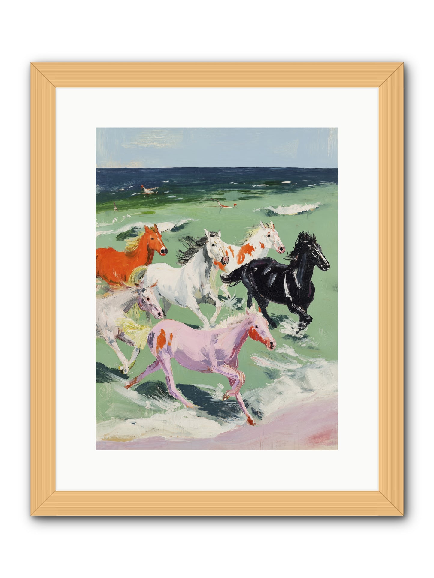 Tidal Rush -- Framed Print - Natural 12x16