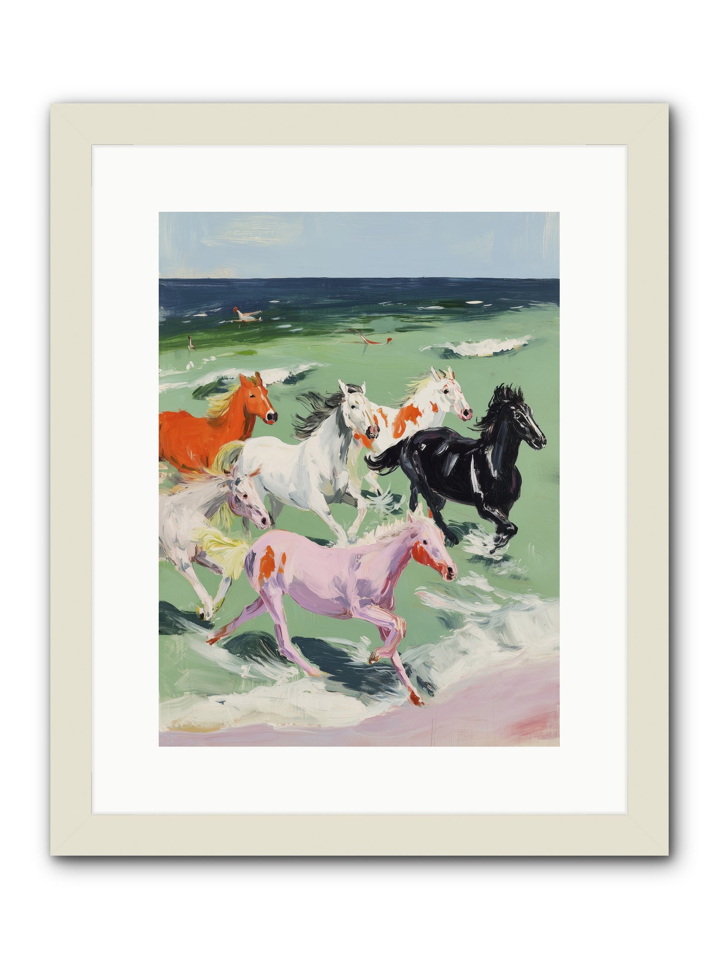 Tidal Rush -- Framed Print - White 12x16