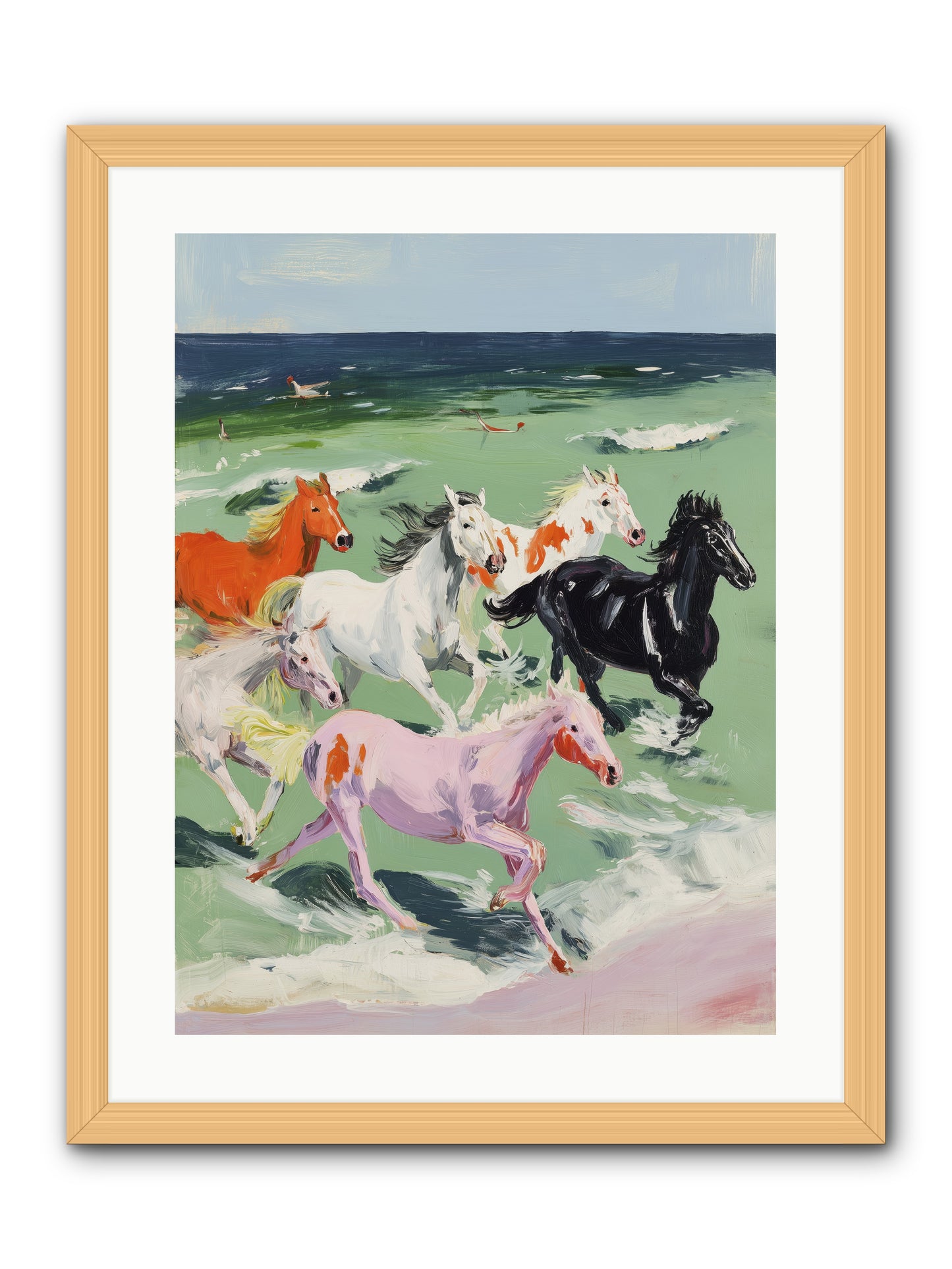 Tidal Rush -- Framed Print - Natural 18x24