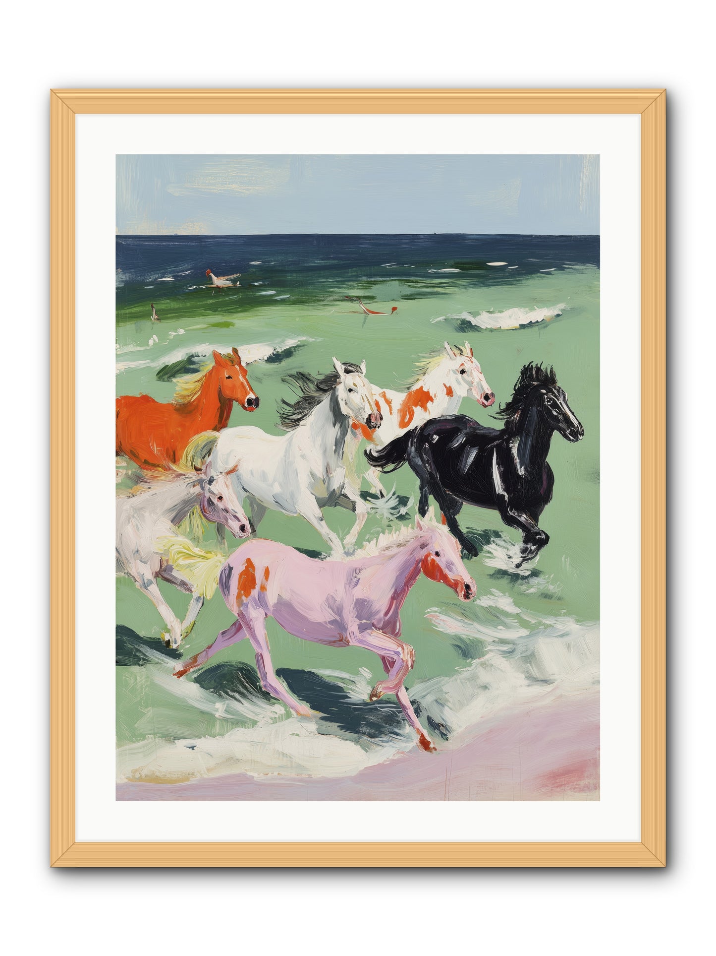 Tidal Rush -- Framed Print - Natural 24x32