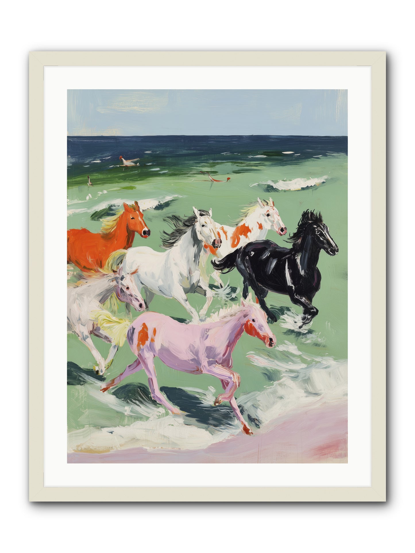 Tidal Rush -- Framed Print - White 24x32