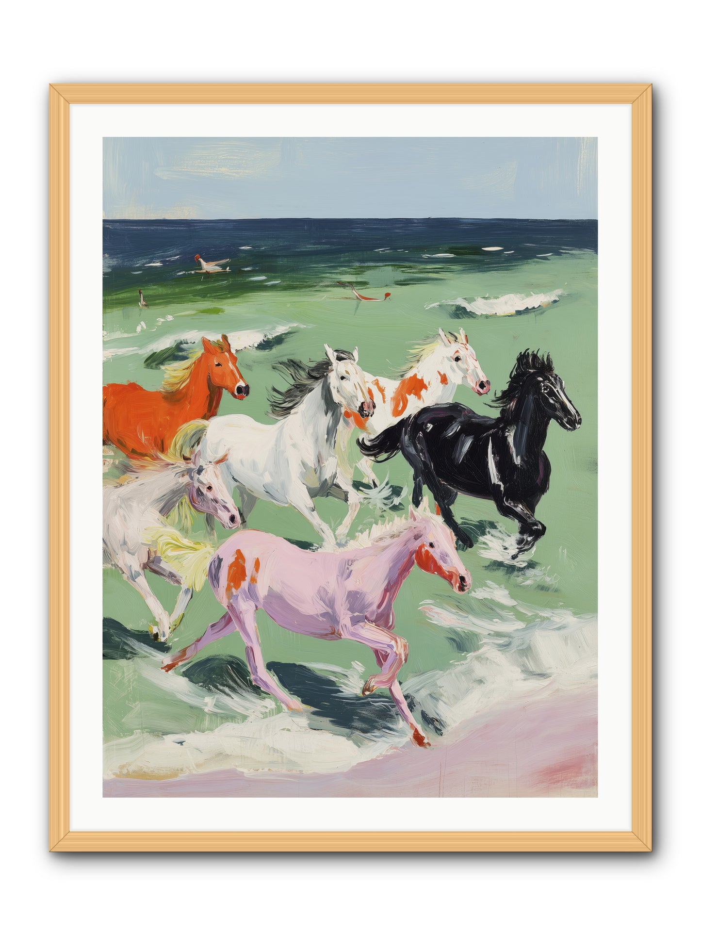 Tidal Rush -- Framed Print - Natural 30x40