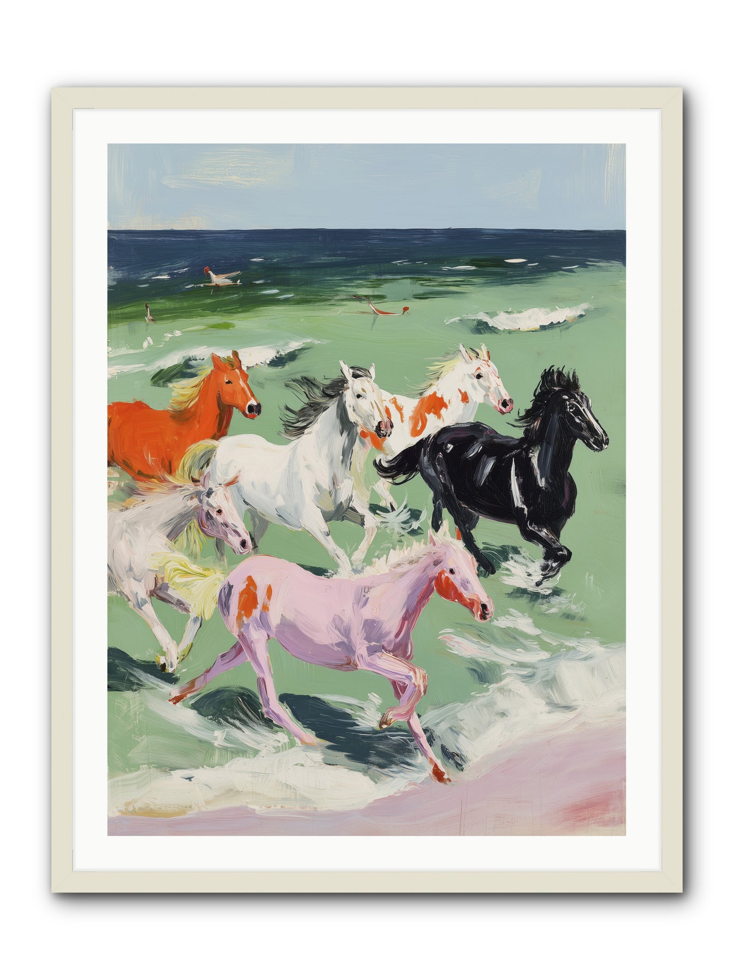Tidal Rush -- Framed Print - White 30x40