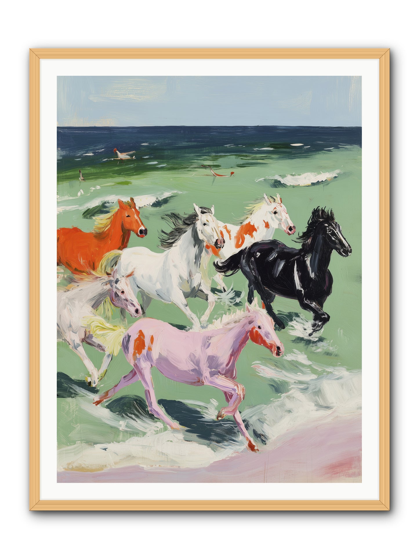 Tidal Rush -- Framed Print - Natural 36x48