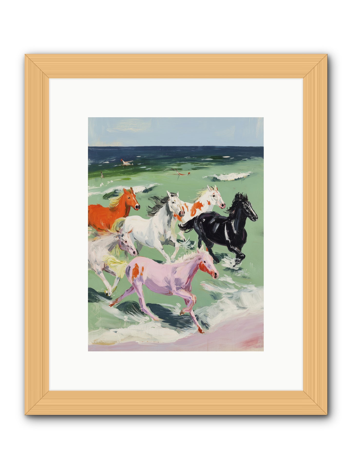 Tidal Rush -- Framed Print - Natural 9x12