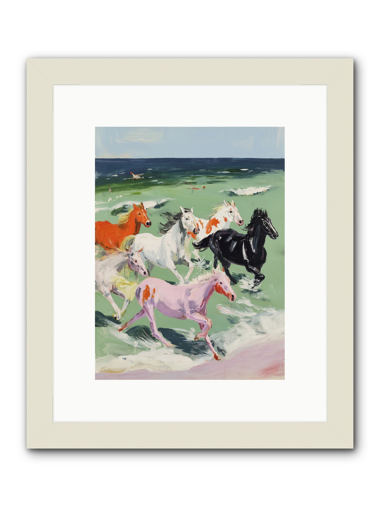 Tidal Rush -- Framed Print - White 9x12