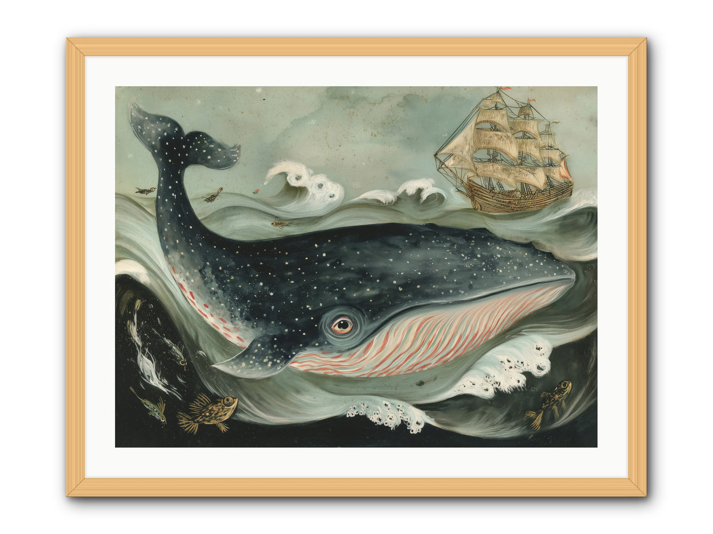 Tidal Tune -- Framed Print - Natural 32x24