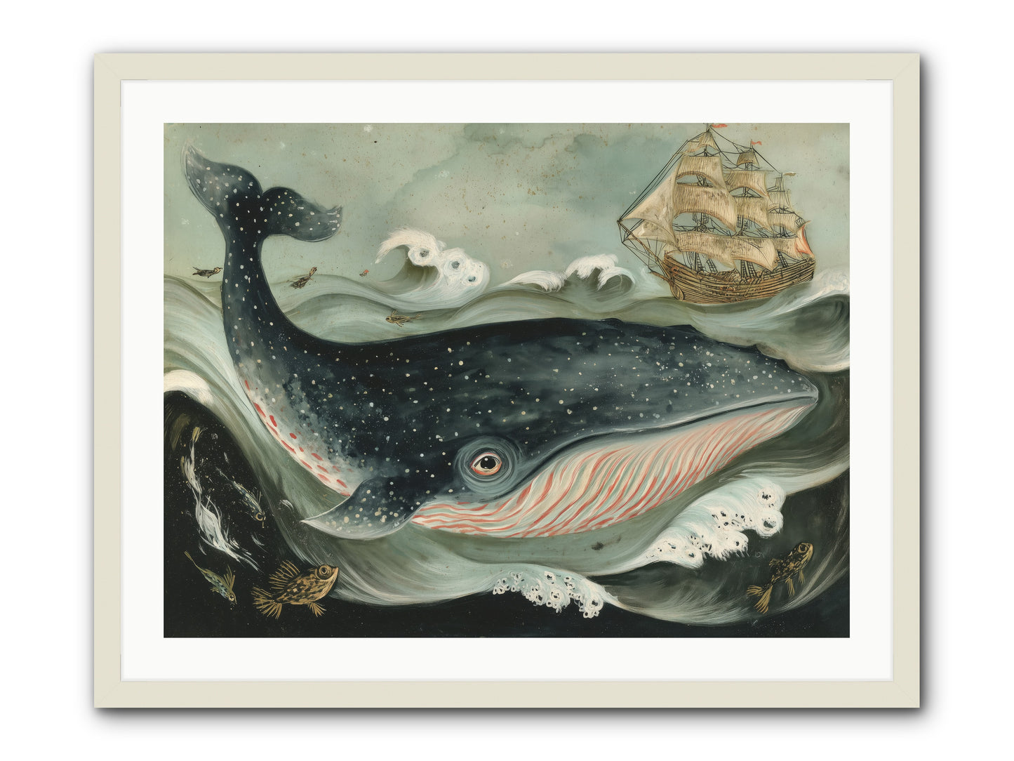 Tidal Tune -- Framed Print - White 32x24