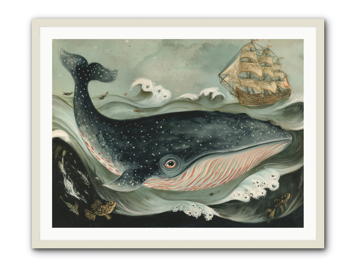 Tidal Tune -- Framed Print - White 40x30