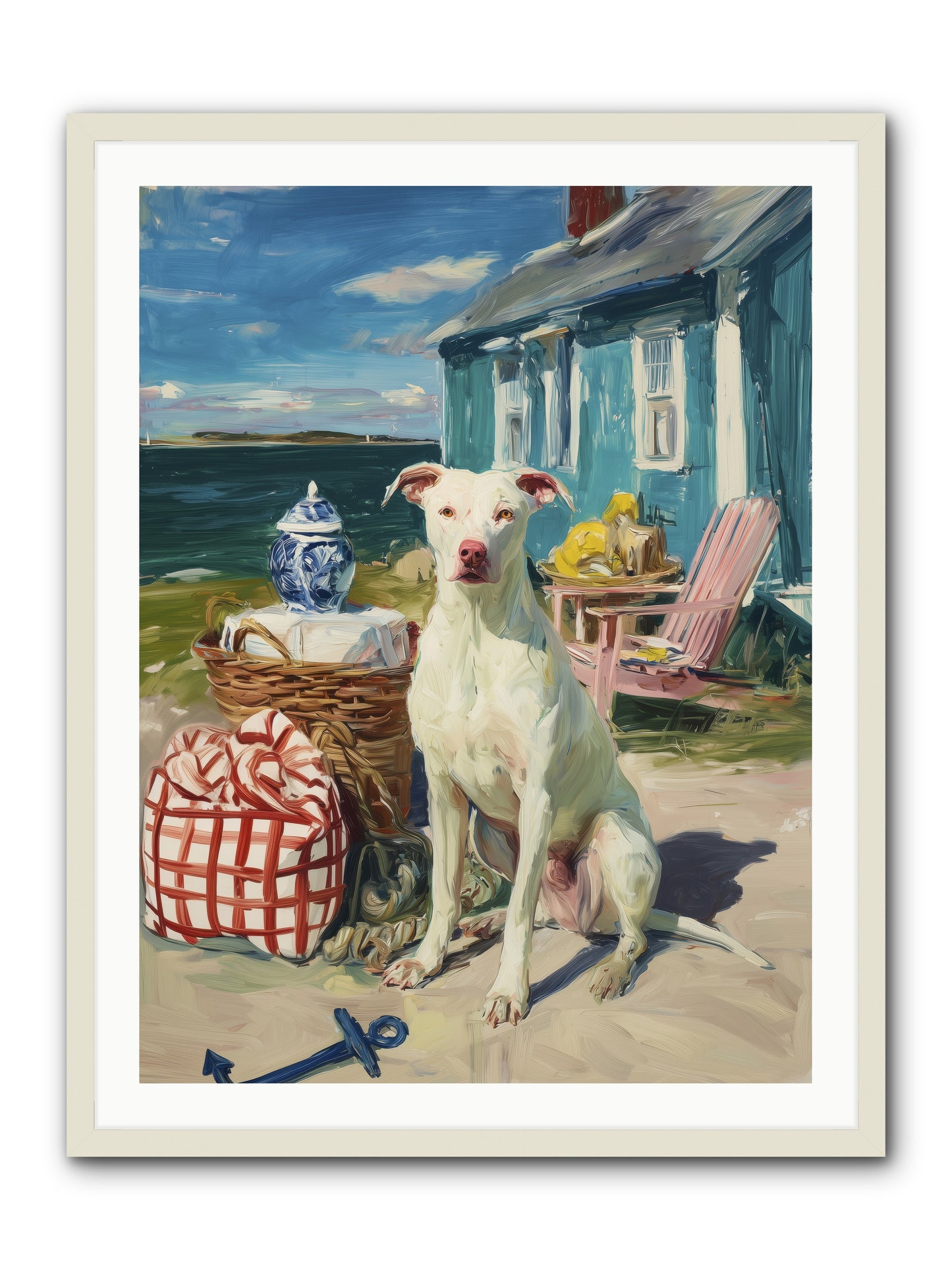 Tide Pool Tracker -- Framed Print - White 30x40