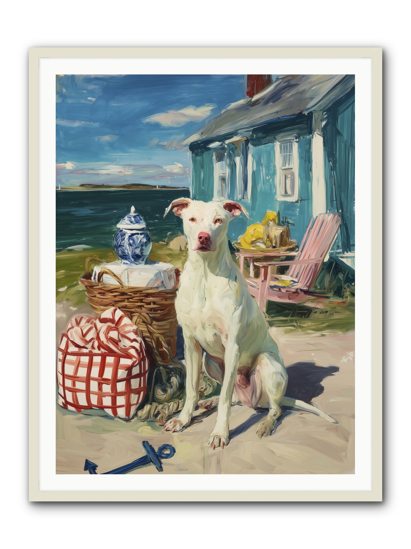 Tide Pool Tracker -- Framed Print - White 36x48