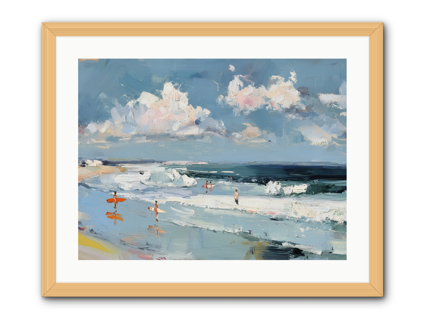 Tide Riders -- Framed Print - Natural 24x18