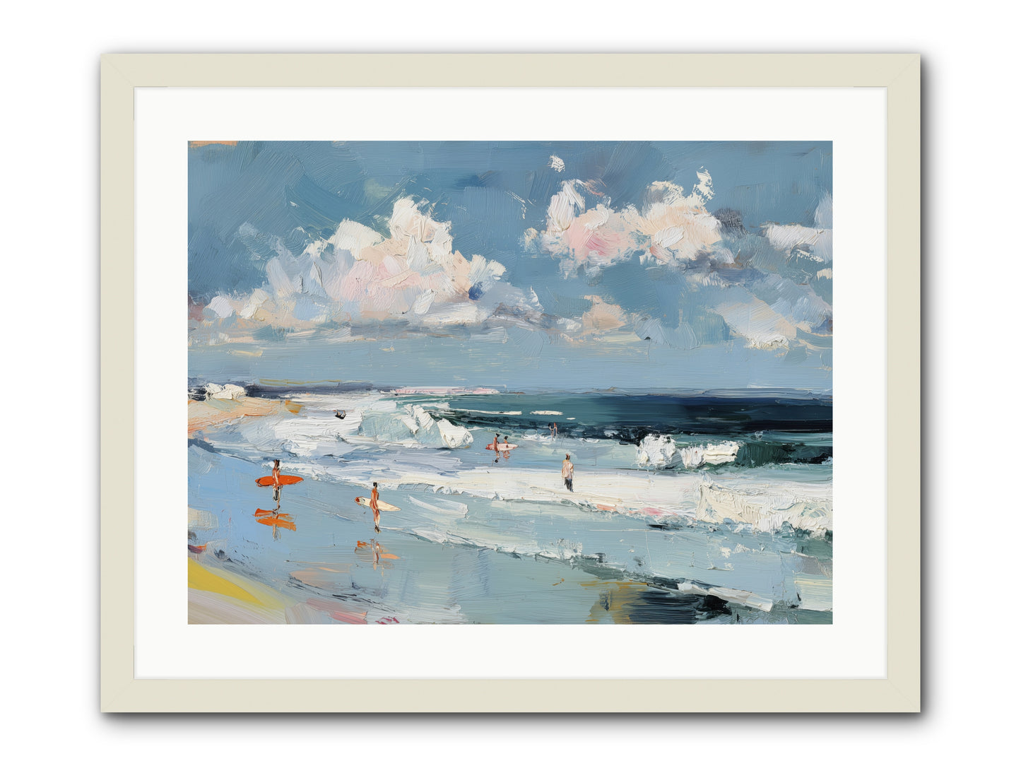Tide Riders -- Framed Print - White 24x18