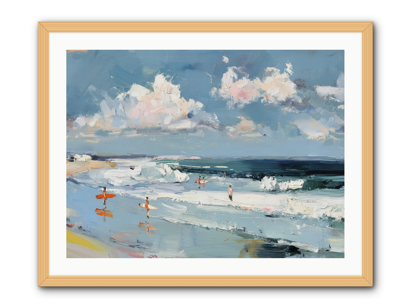 Tide Riders -- Framed Print - Natural 32x24