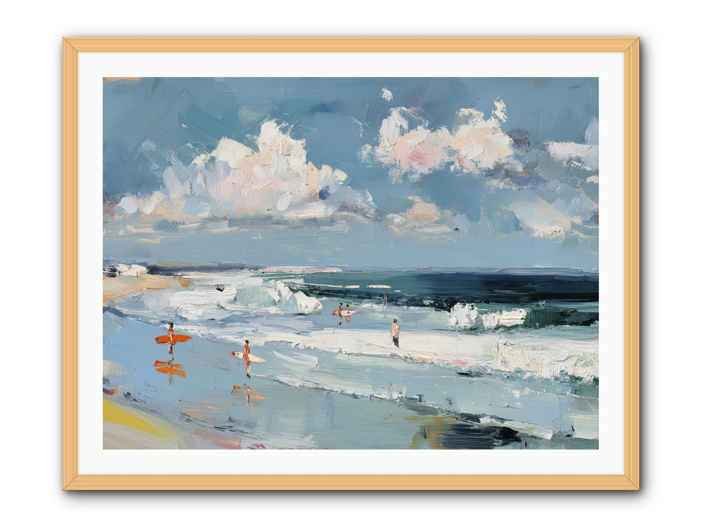 Tide Riders -- Framed Print - Natural 40x30