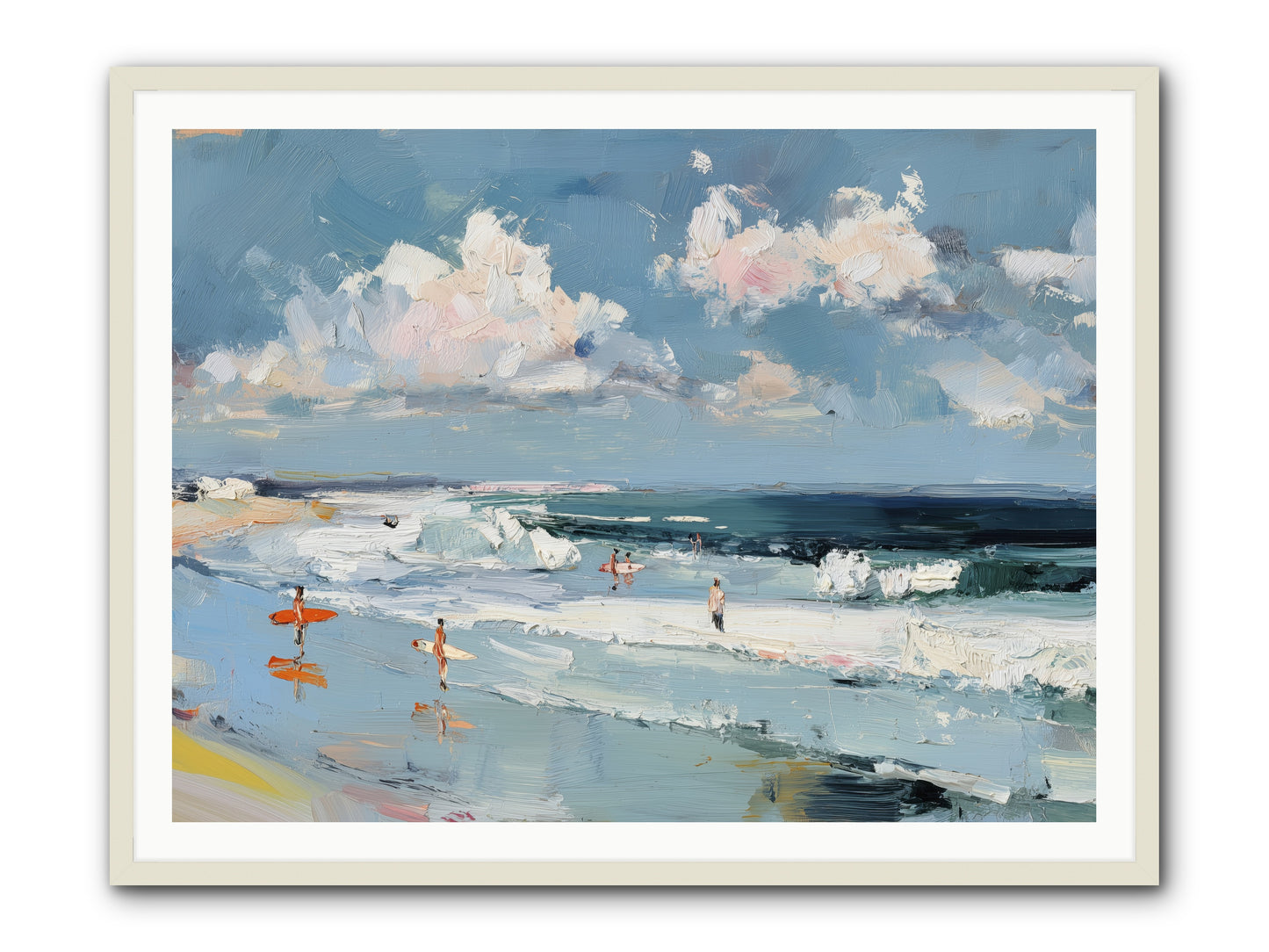 Tide Riders -- Framed Print - White 48x36