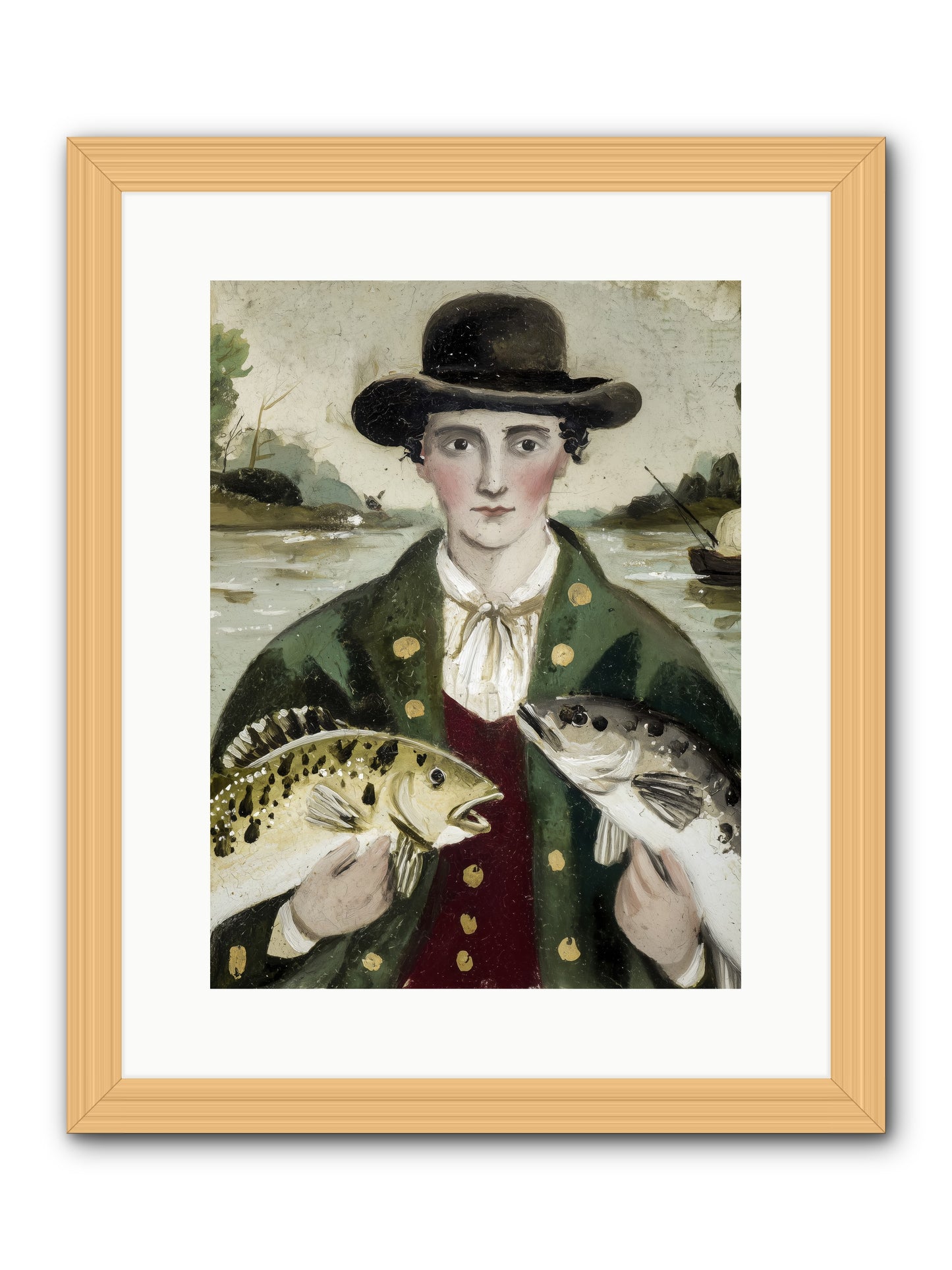 Tide Walker -- Framed Print - Natural 12x16