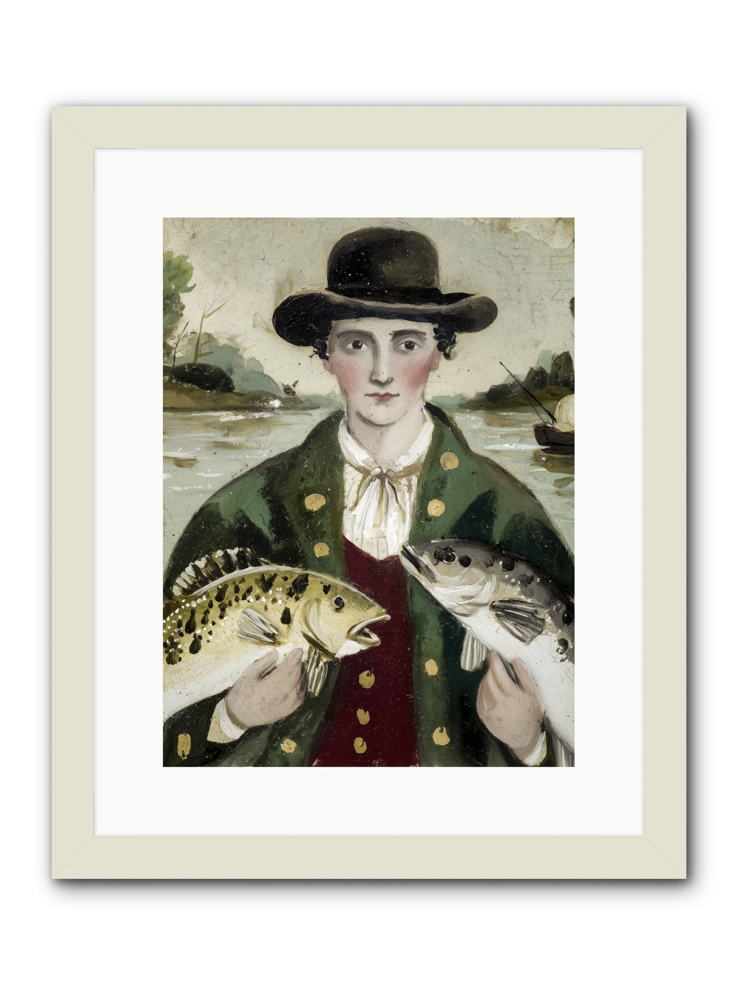Tide Walker -- Framed Print - White 12x16