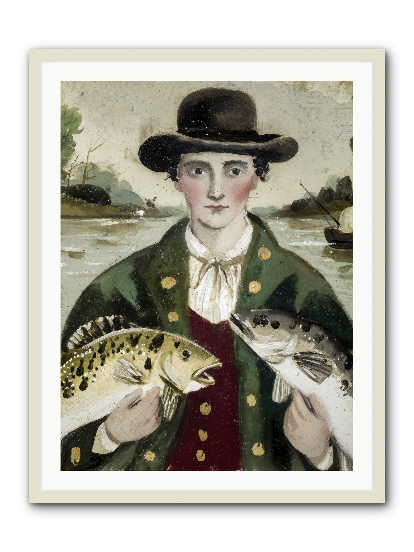 Tide Walker -- Framed Print - White 30x40