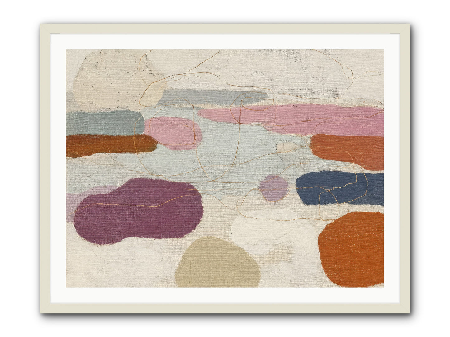 Tideline -- Framed Print - White 40x30