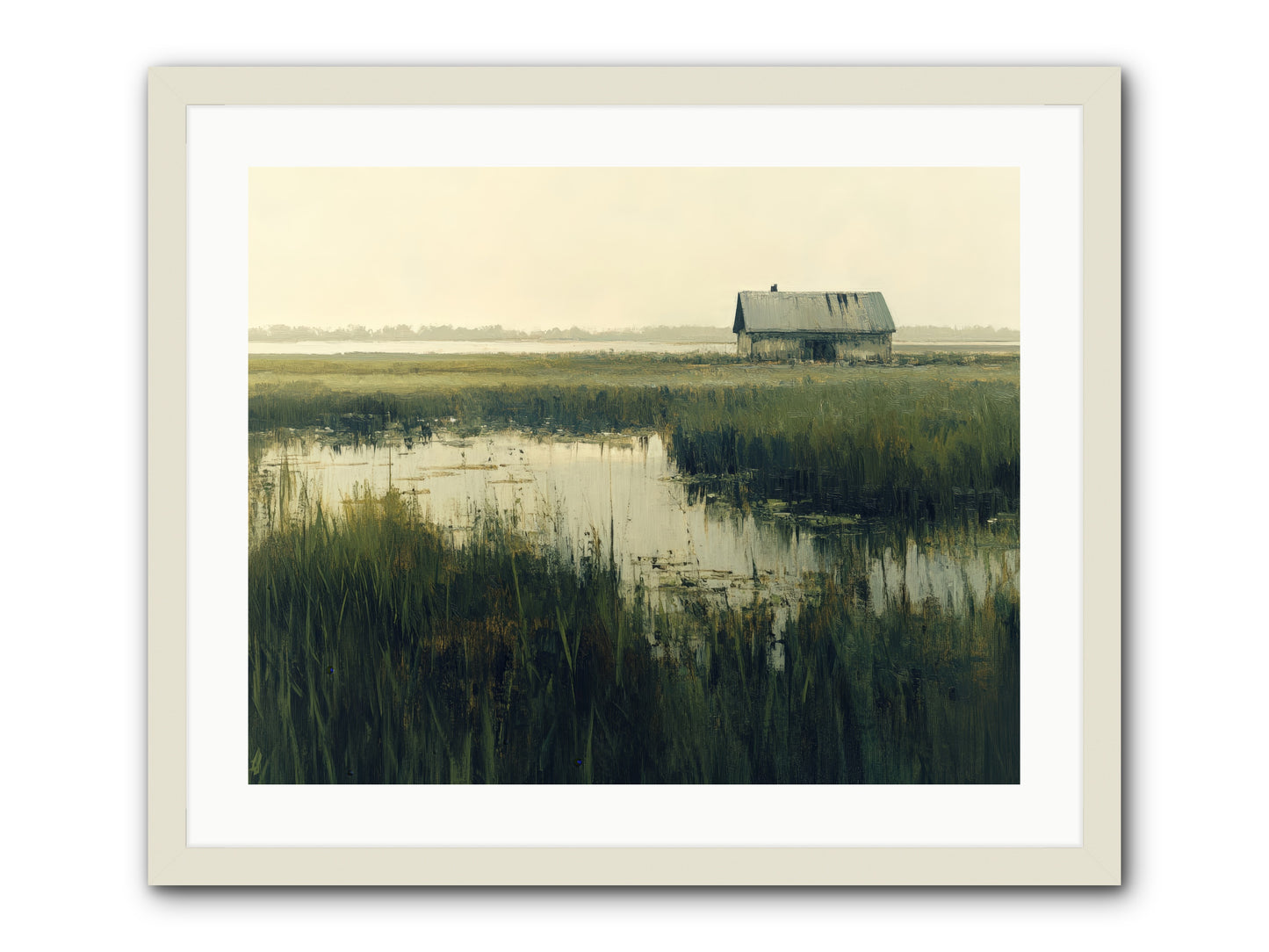 Time Meets Tide -- Framed Print - White 25x20