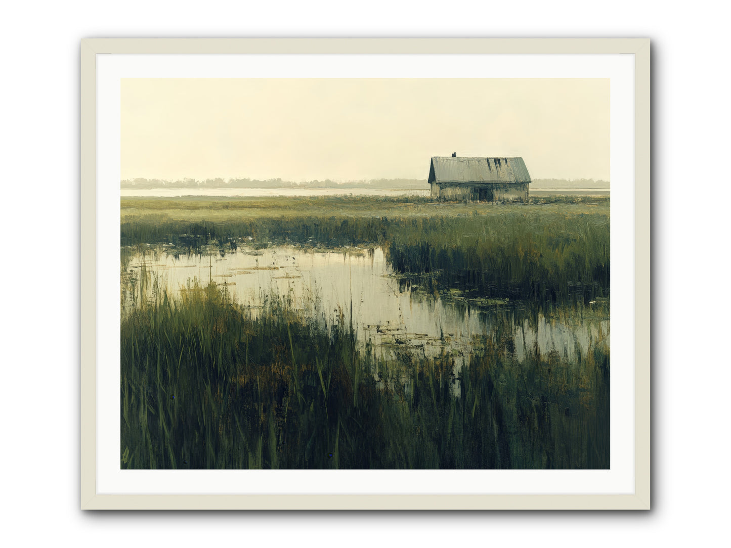 Time Meets Tide -- Framed Print - White 40x32