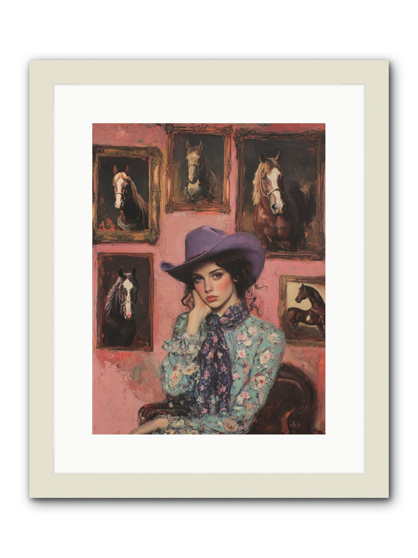 Trail Boss Tess -- Framed Print - White 12x16
