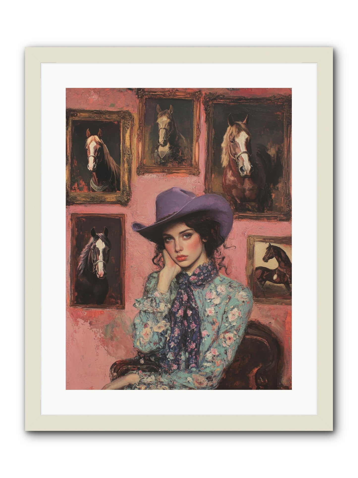 Trail Boss Tess -- Framed Print - White 18x24